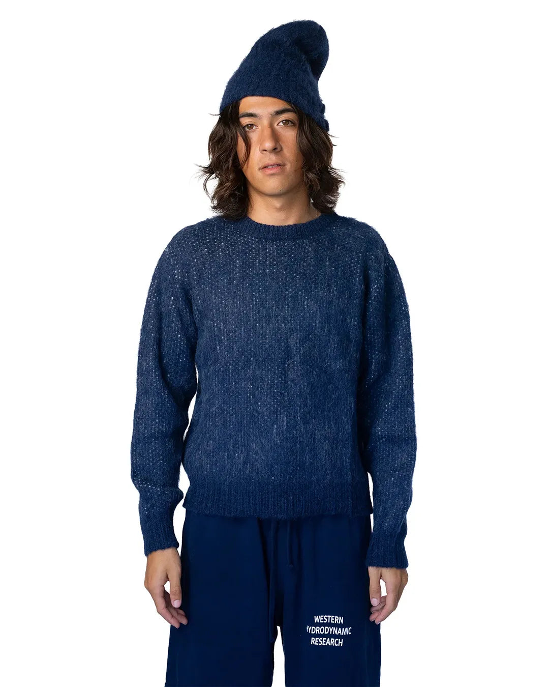 ALPACA SWEATER- NAVY